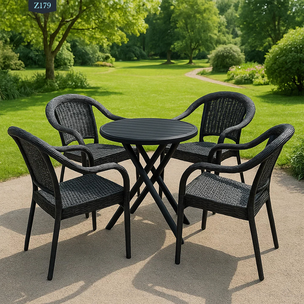 4 Chair and Plastic Table Set - Z179