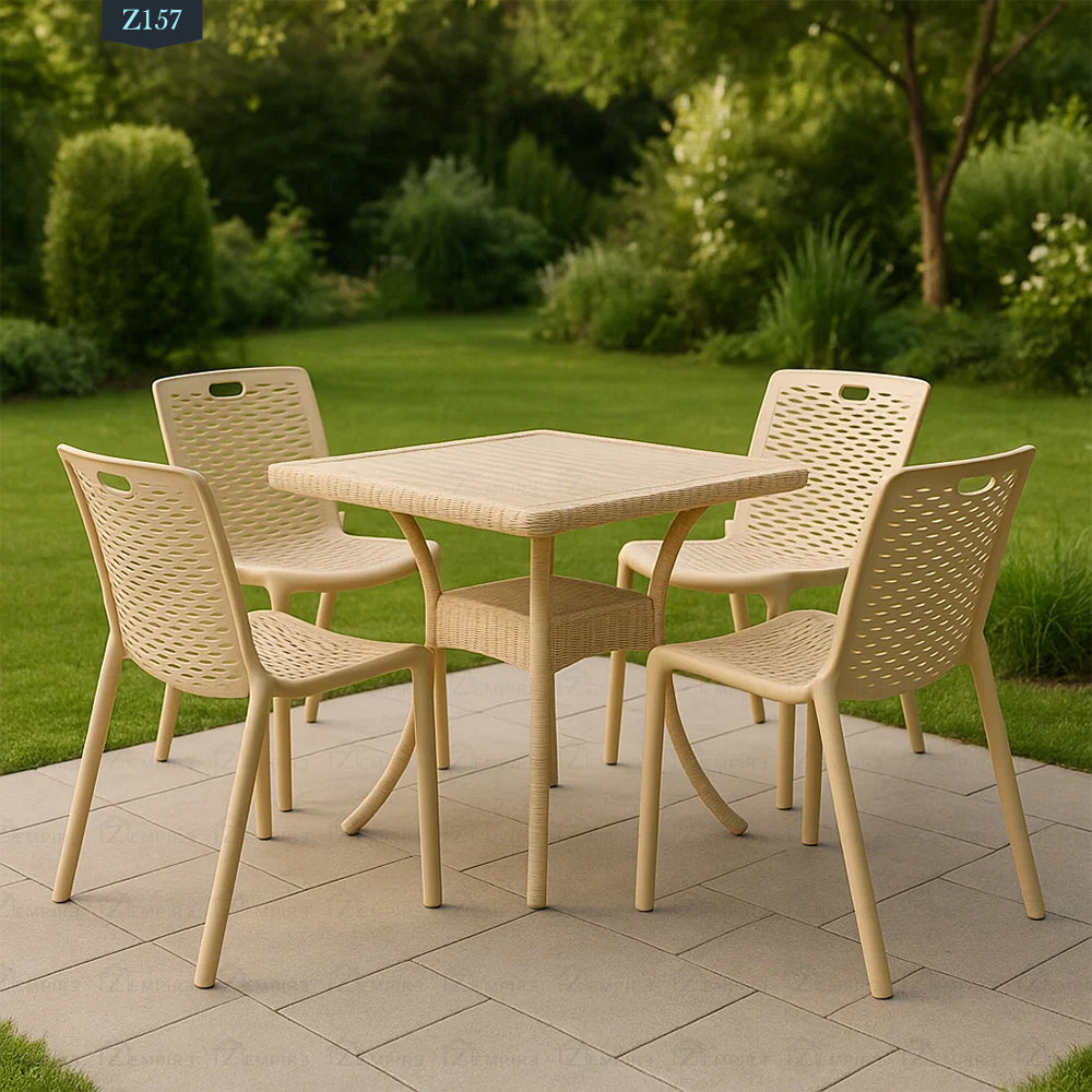 4 Chair and Plastic Table Set - Z157
