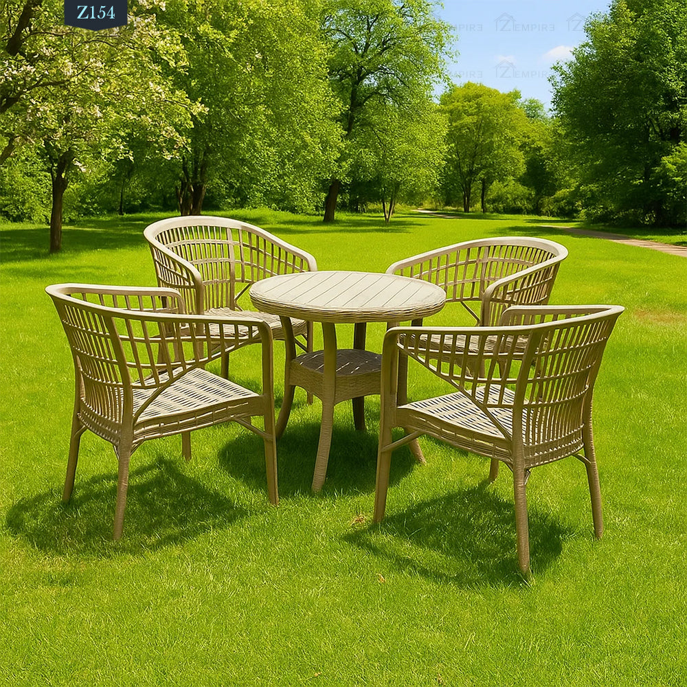 4 Chair and Plastic Table Set - Z154