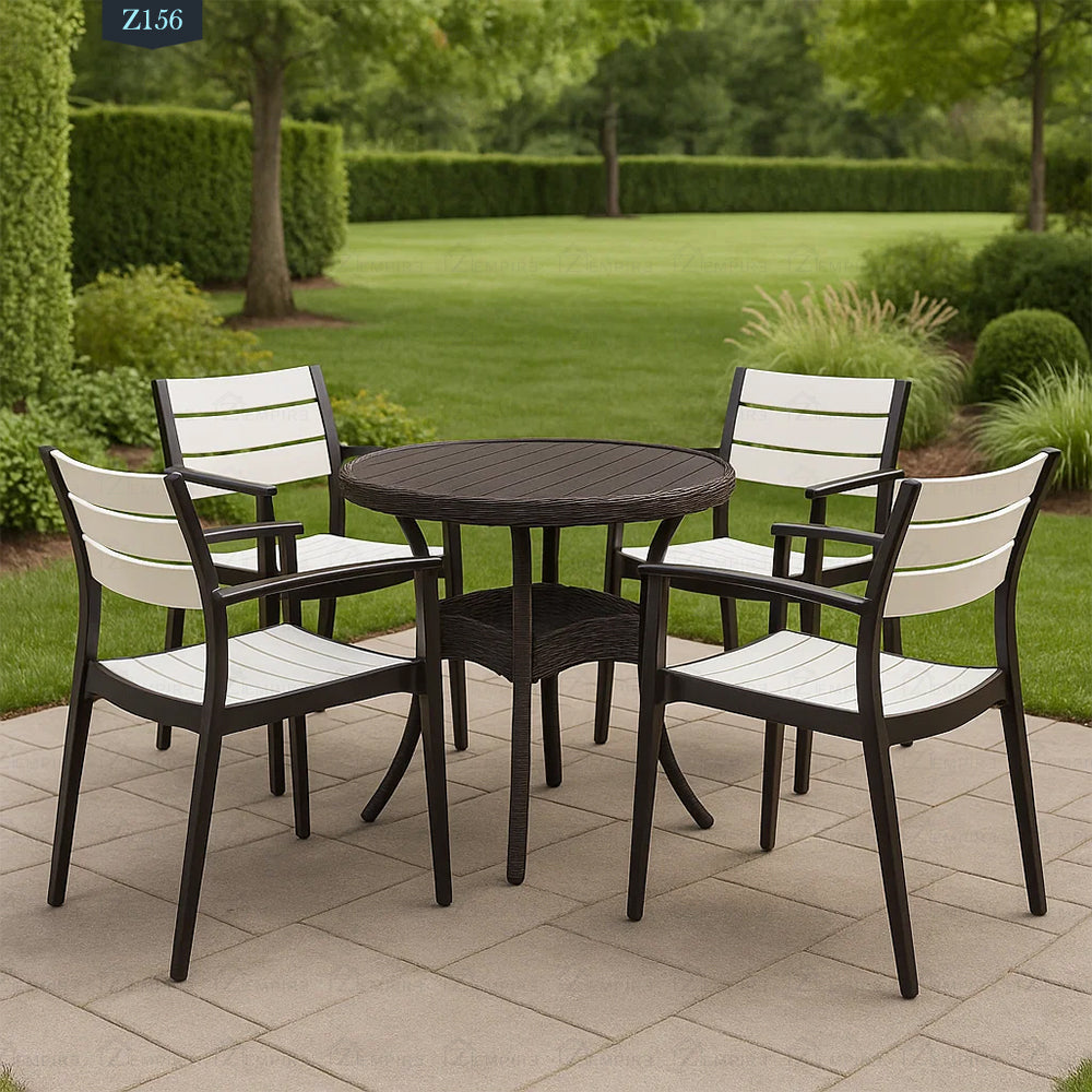 4 Chair and Plastic Table Set - Z156