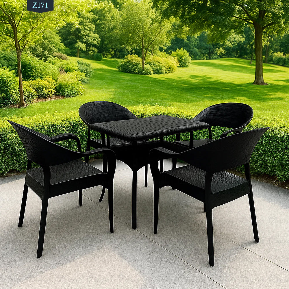 4 Chair and Plastic Table Set - Z171