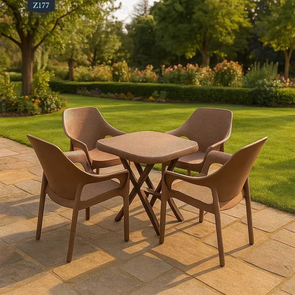 4 Chair and Plastic Table Set - Z177