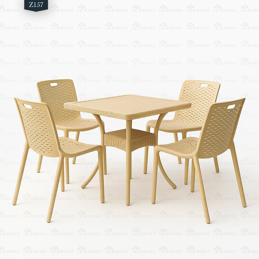 4 Chair and Plastic Table Set - Z157