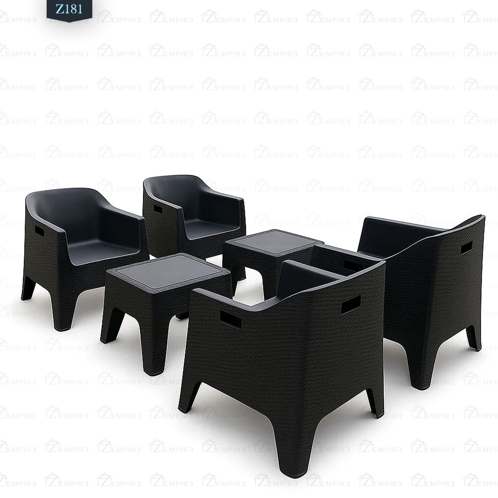 Set of 4 Chairs and 2 Plastic Tables - Z181