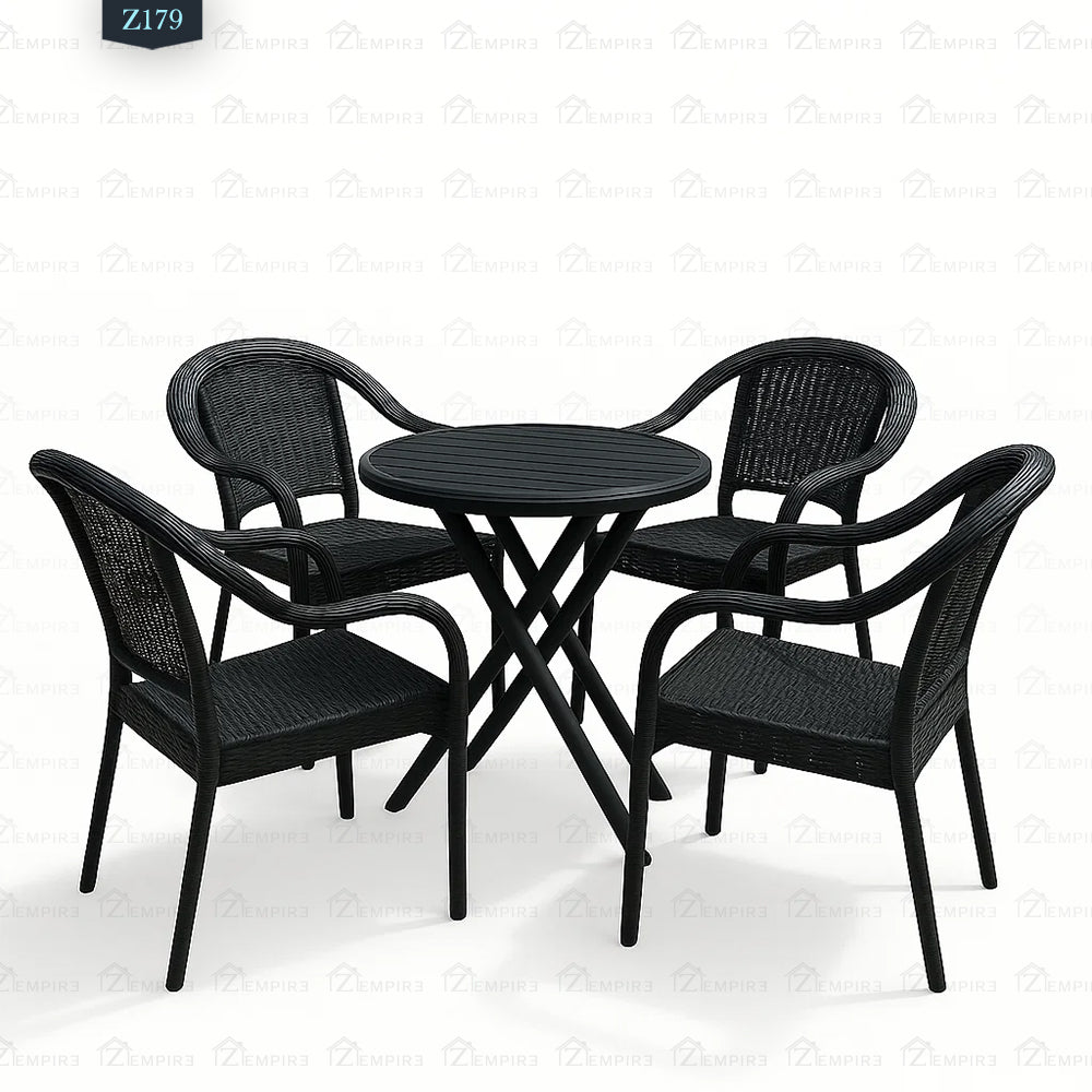 4 Chair and Plastic Table Set - Z179