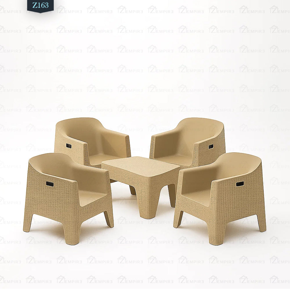 4 Chair and Plastic Table Set - Z163