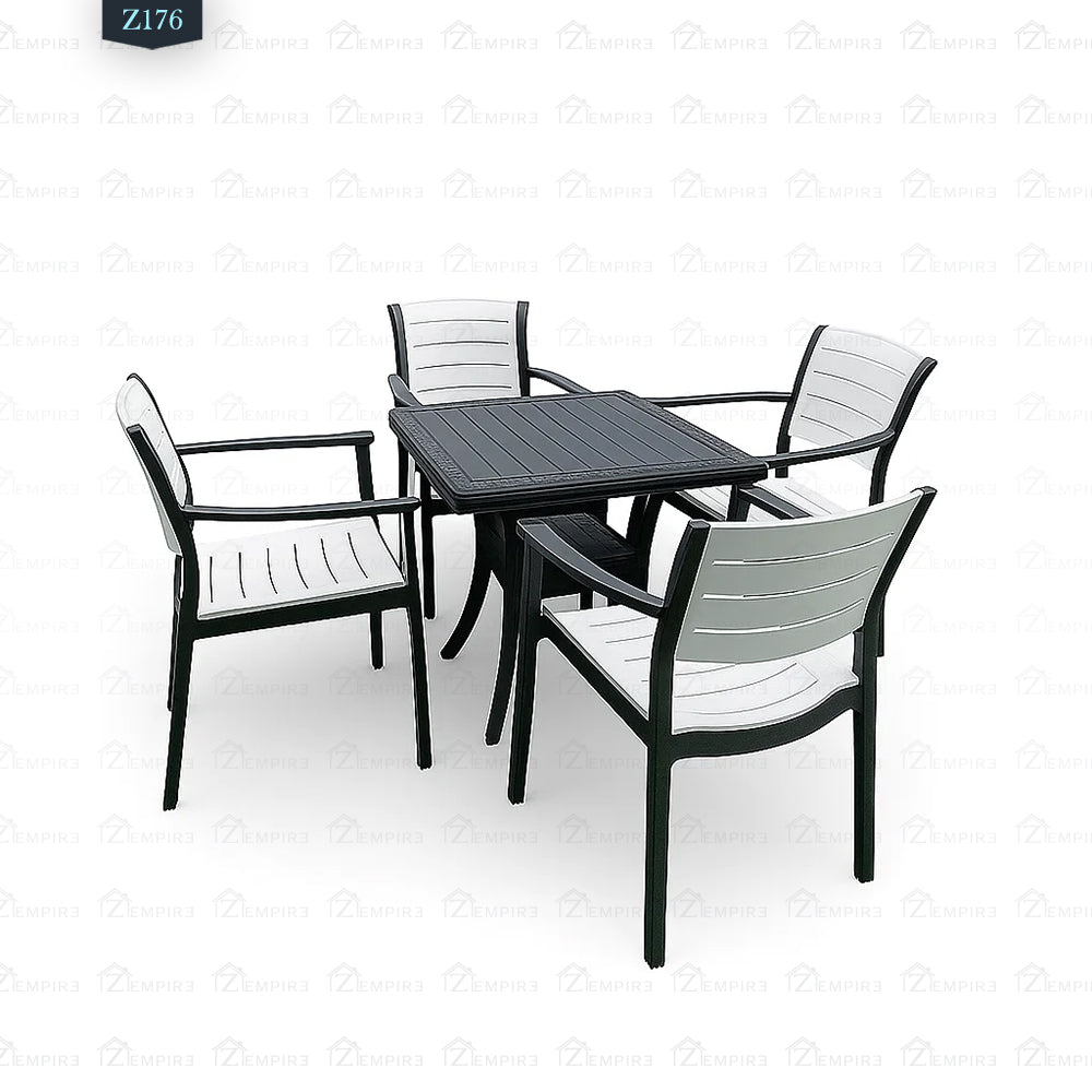 4 Chair and Plastic Table Set - Z176