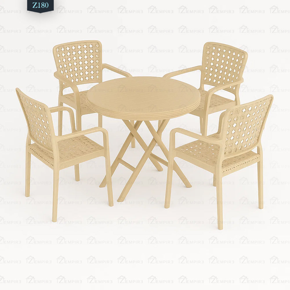4 Chair and Plastic Table Set - Z180
