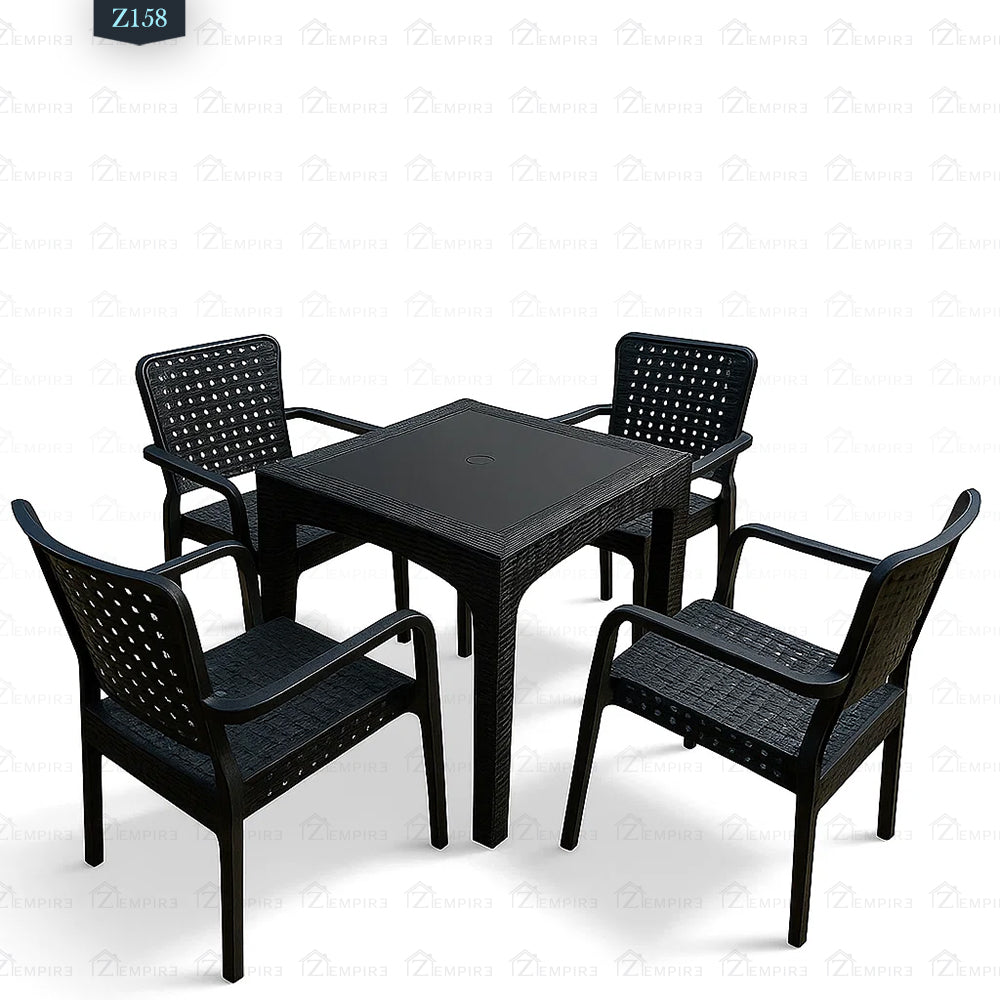 4 Chair and Plastic Table Set - Z158