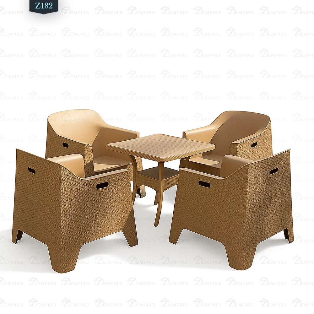 4 Chair and Plastic Table Set - Z182