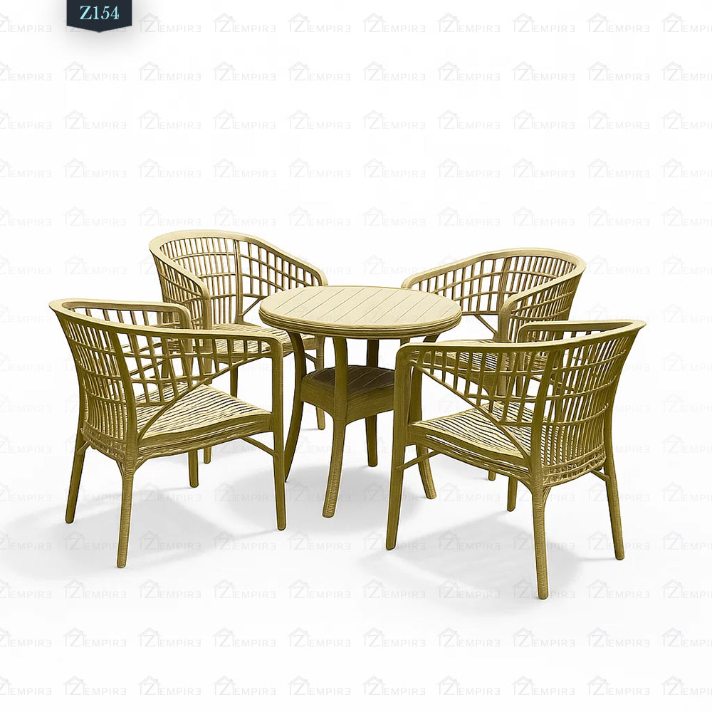 4 Chair and Plastic Table Set - Z154