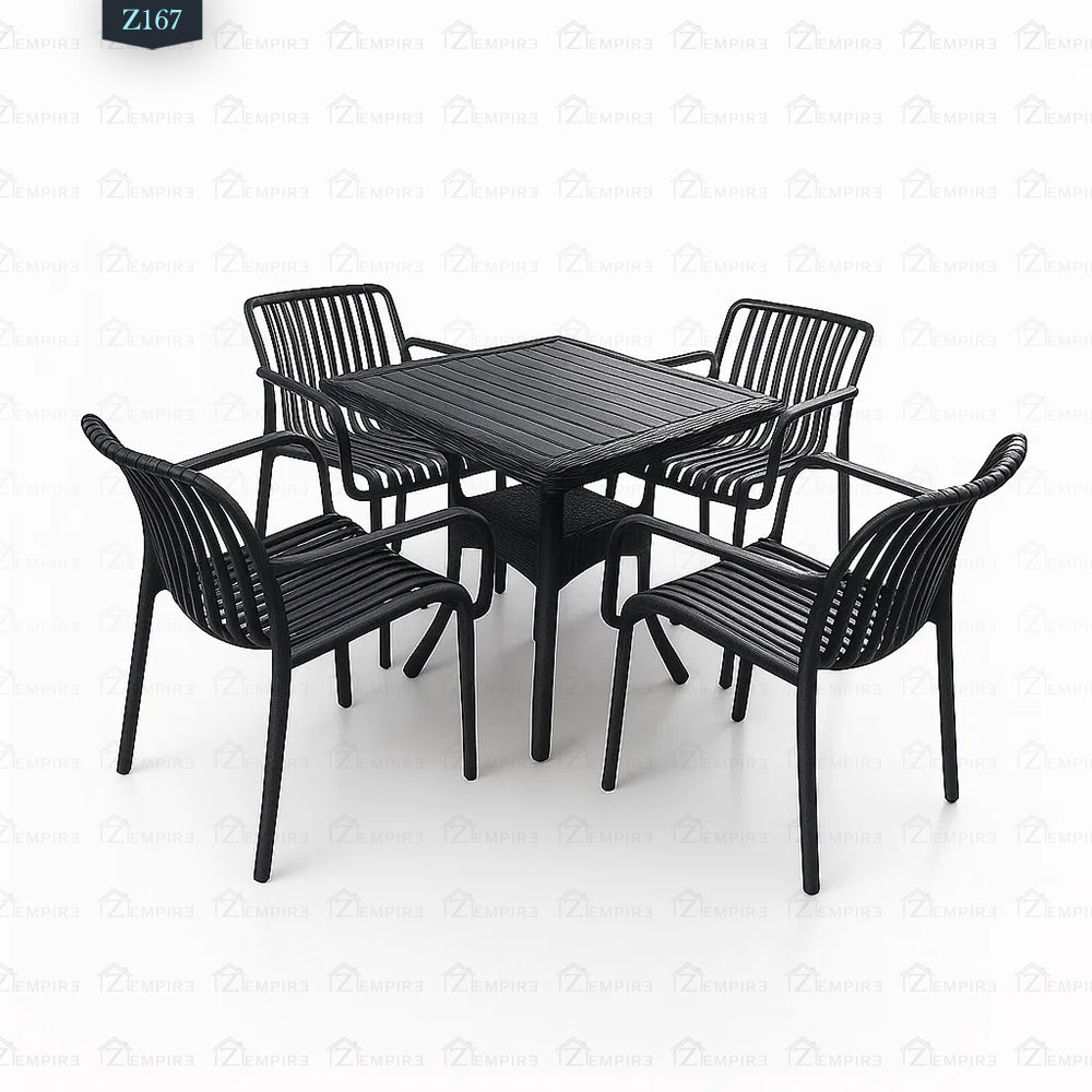 4 Chair and Plastic Table Set - Z167