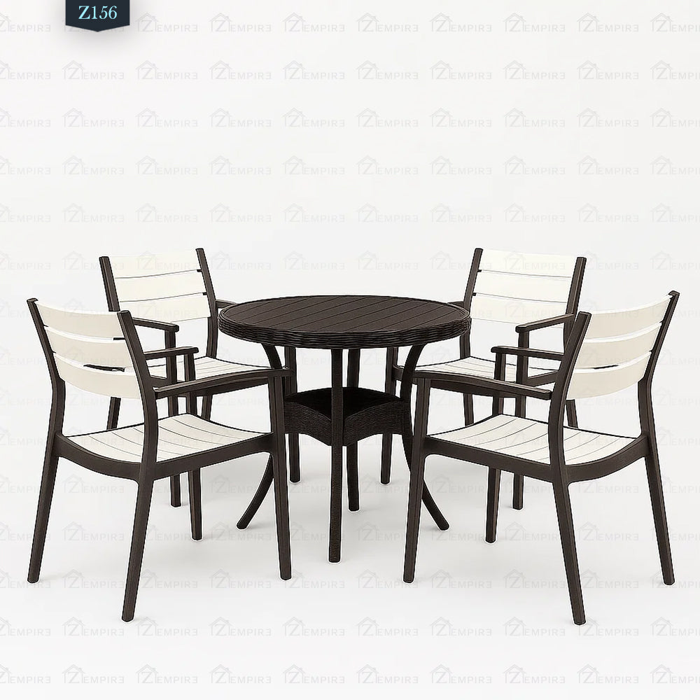 4 Chair and Plastic Table Set - Z156