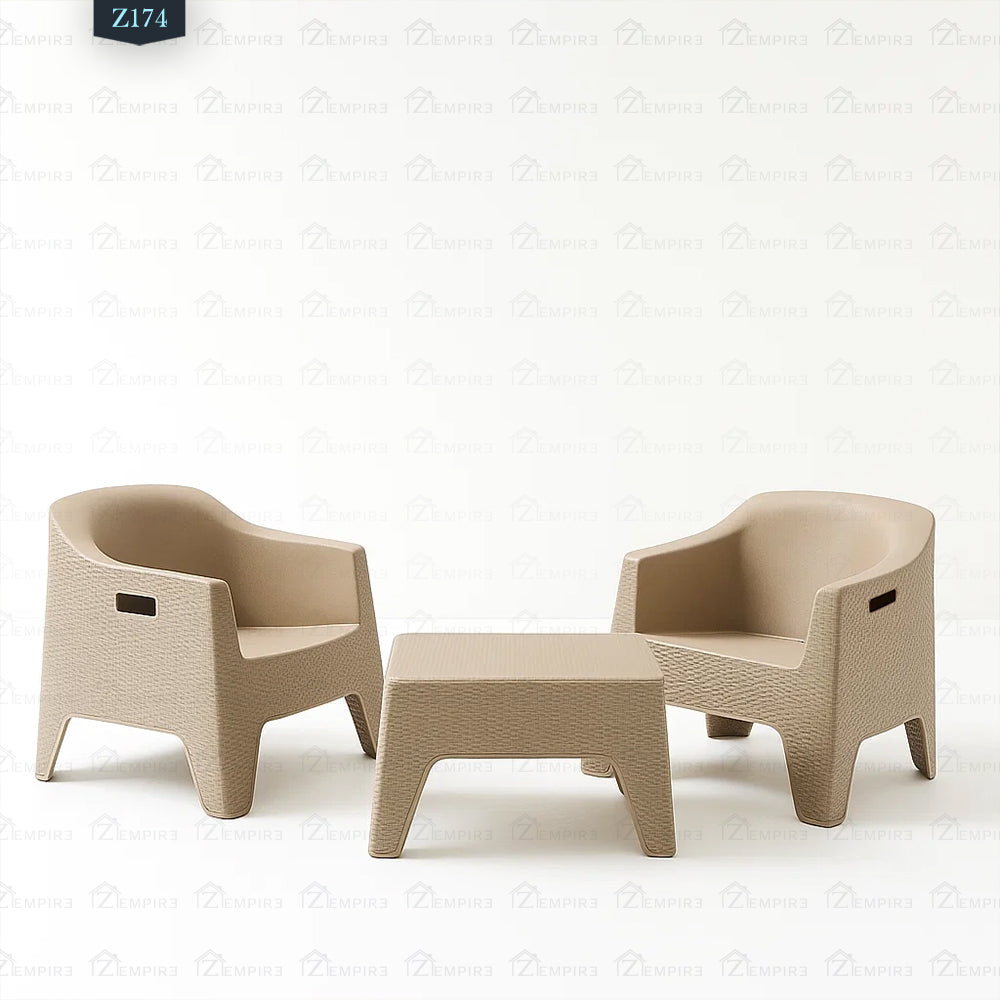 Set of 2 Chairs and Plastic Table - Z174