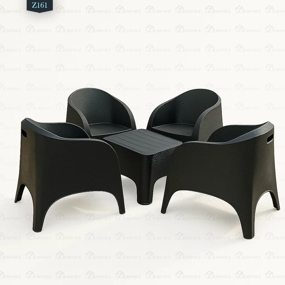 4 Chair and Plastic Table Set - Z161