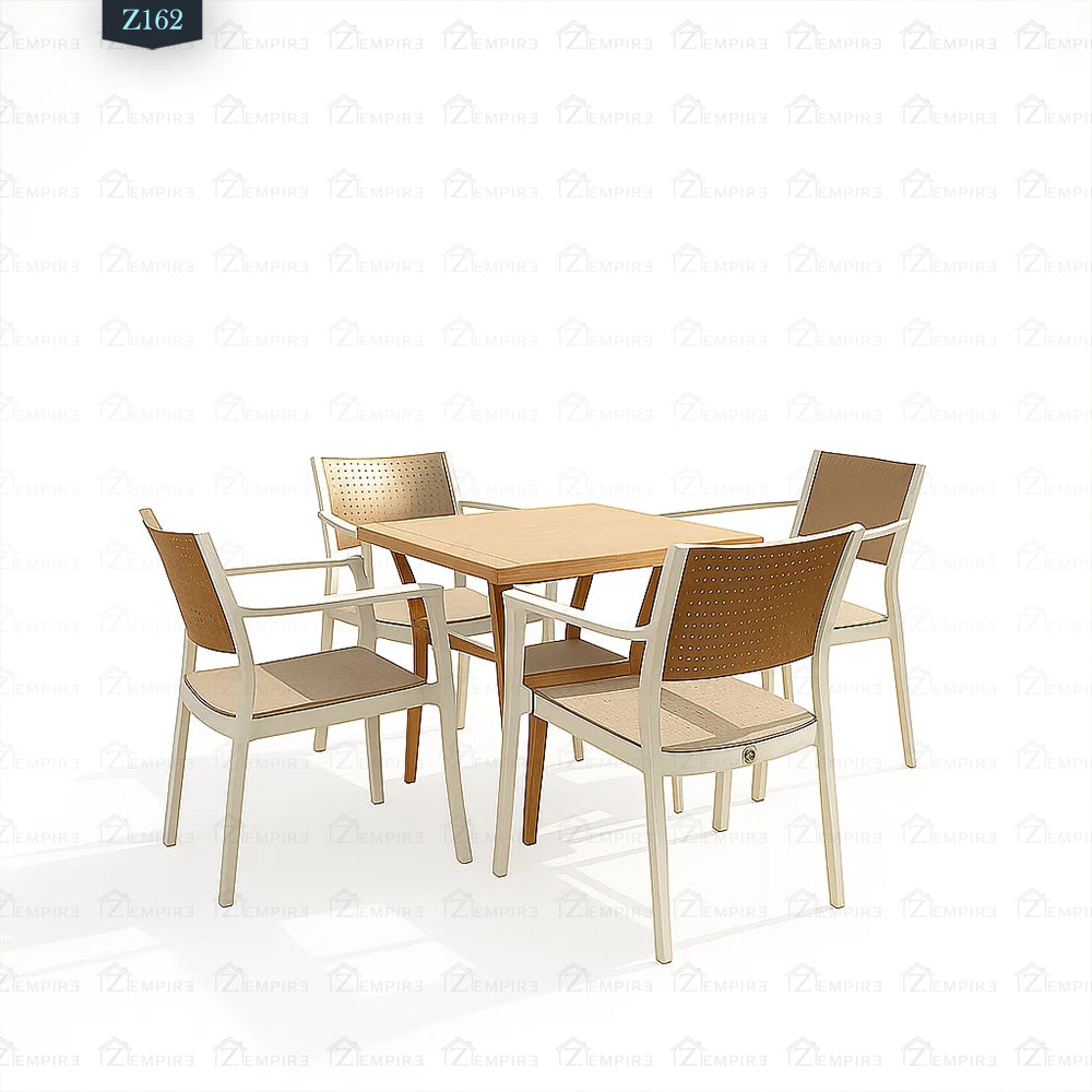 4 Chair and Plastic Table Set - Z162
