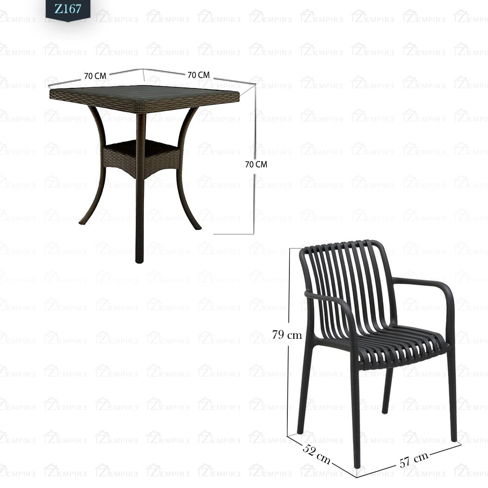 4 Chair and Plastic Table Set - Z167