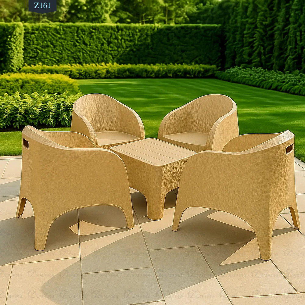 4 Chair and Plastic Table Set - Z161