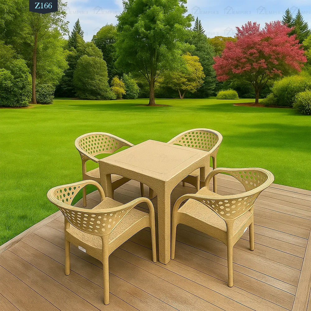 4 Chair and Plastic Table Set - Z166