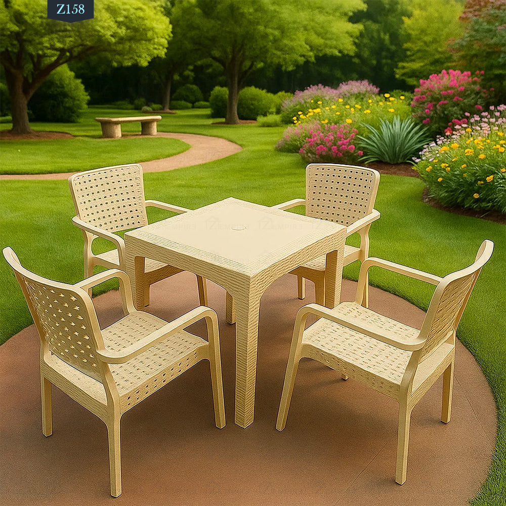 4 Chair and Plastic Table Set - Z158