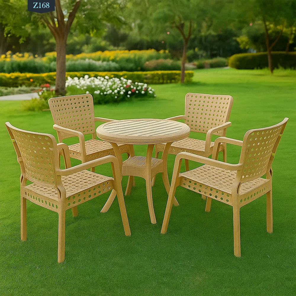 4 Chair and Plastic Table Set - Z168