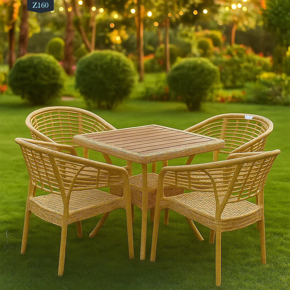 4 Chair and Plastic Table Set - Z160