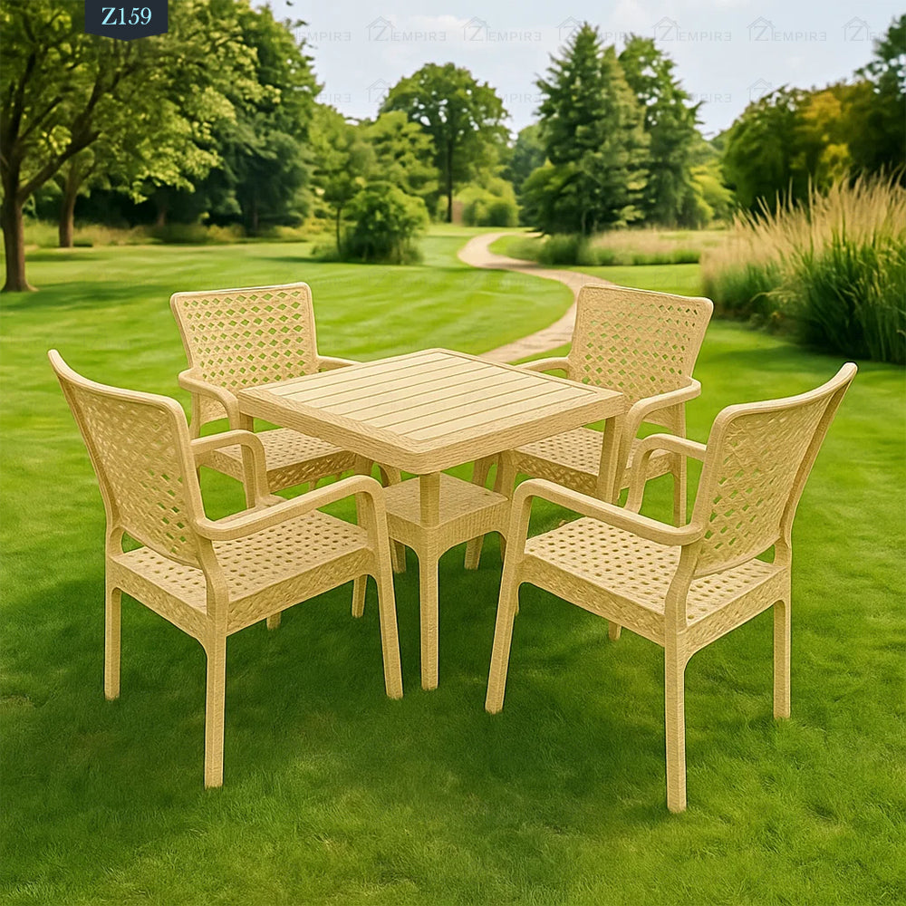 4 Chair and Plastic Table Set - Z159
