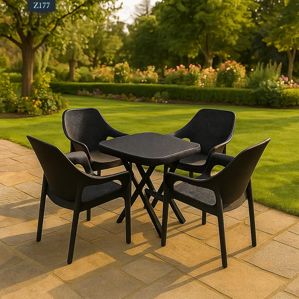 4 Chair and Plastic Table Set - Z177