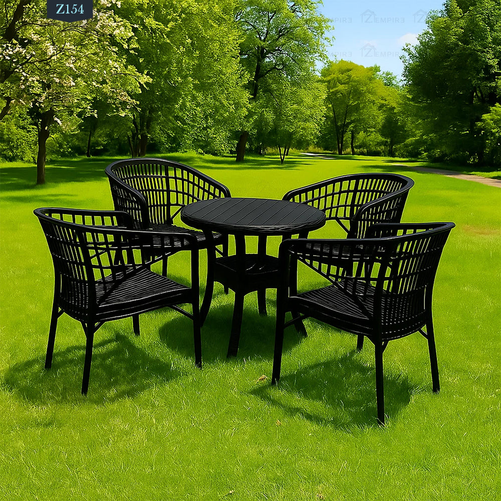 4 Chair and Plastic Table Set - Z154