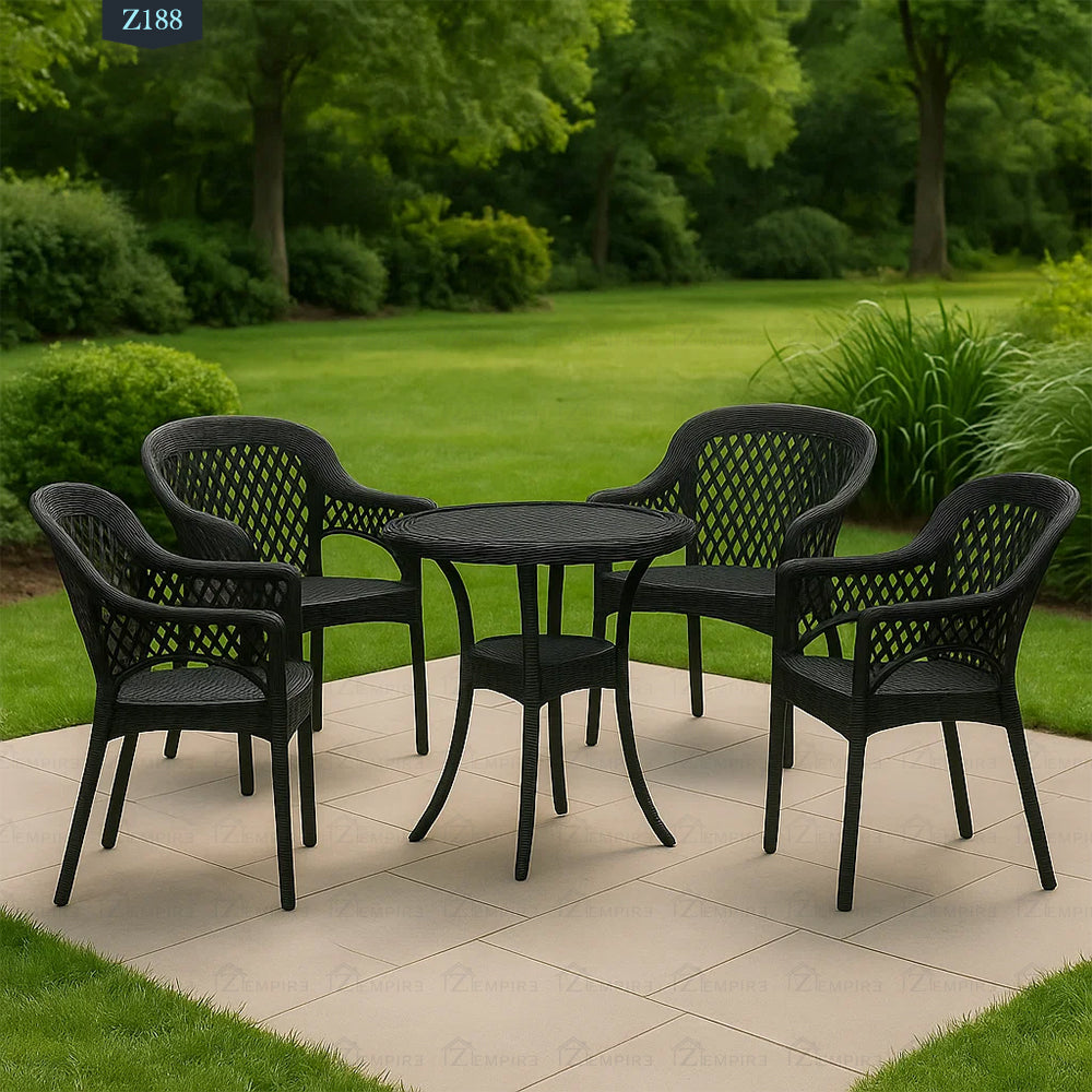 4 Chair and Plastic Table Set - Z188