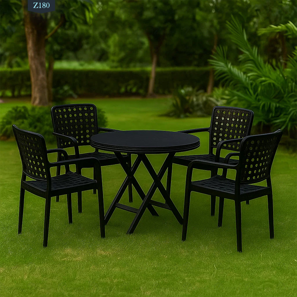 4 Chair and Plastic Table Set - Z180