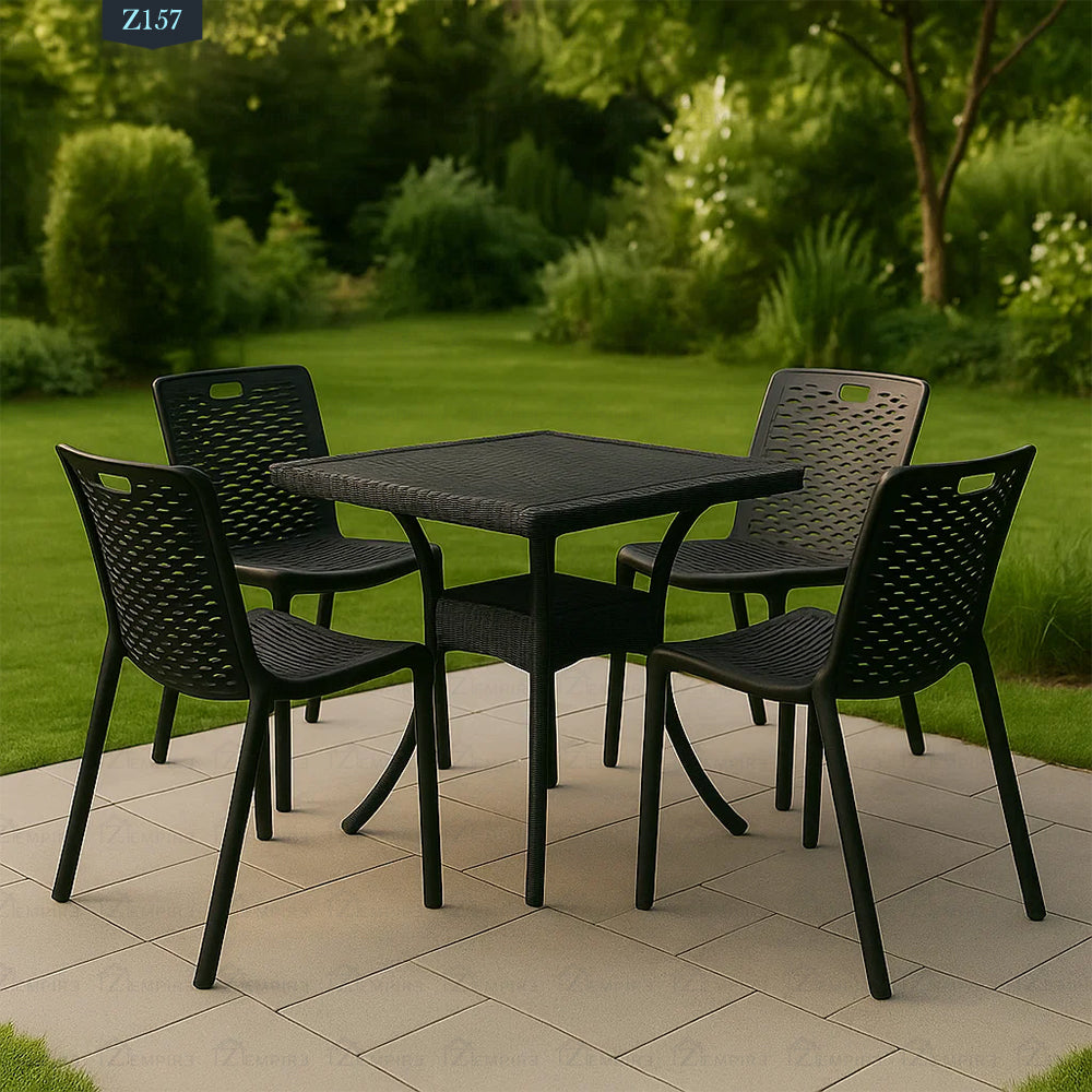 4 Chair and Plastic Table Set - Z157