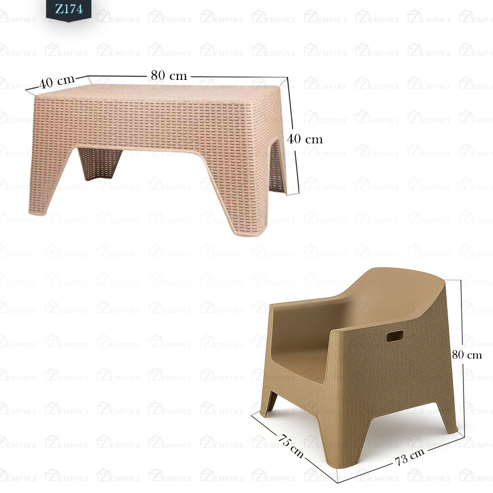 Set of 2 Chairs and Plastic Table - Z174