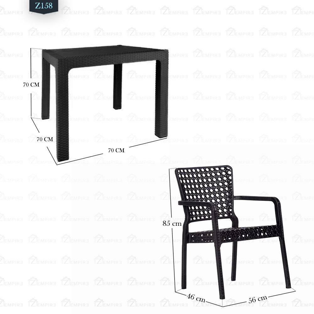 4 Chair and Plastic Table Set - Z158