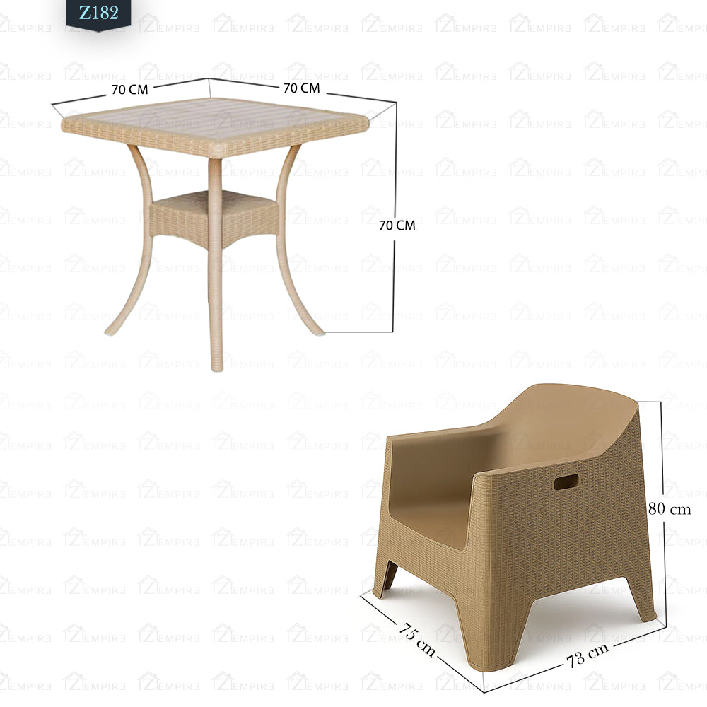 4 Chair and Plastic Table Set - Z182