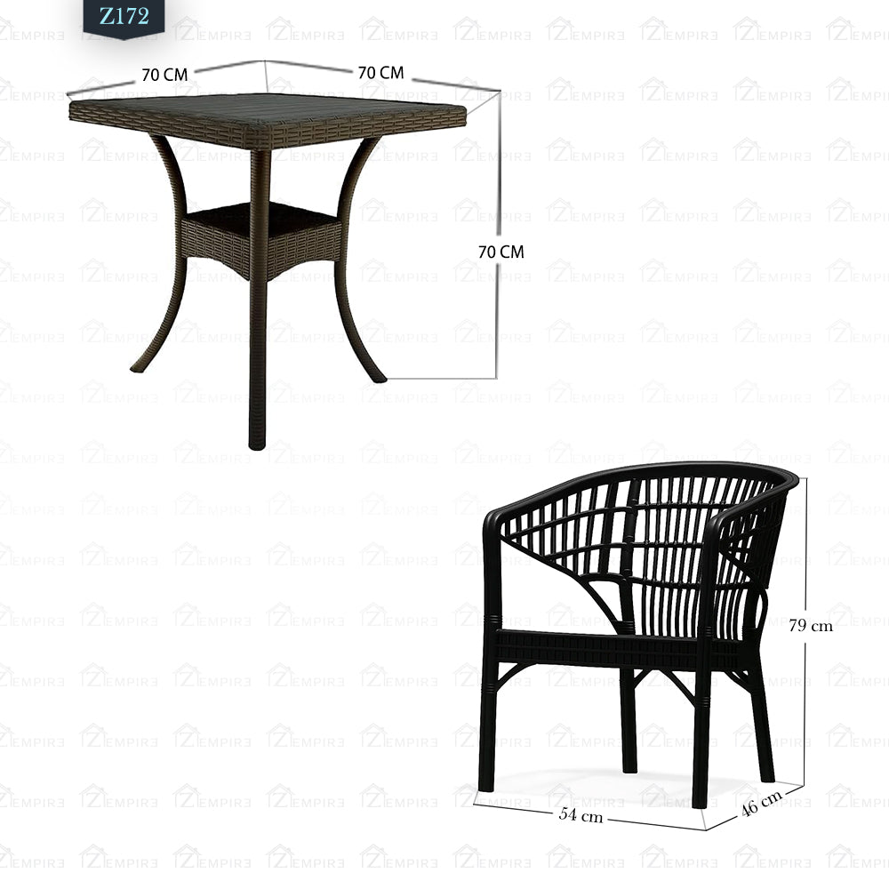 4 Chair and Plastic Table Set - Z172
