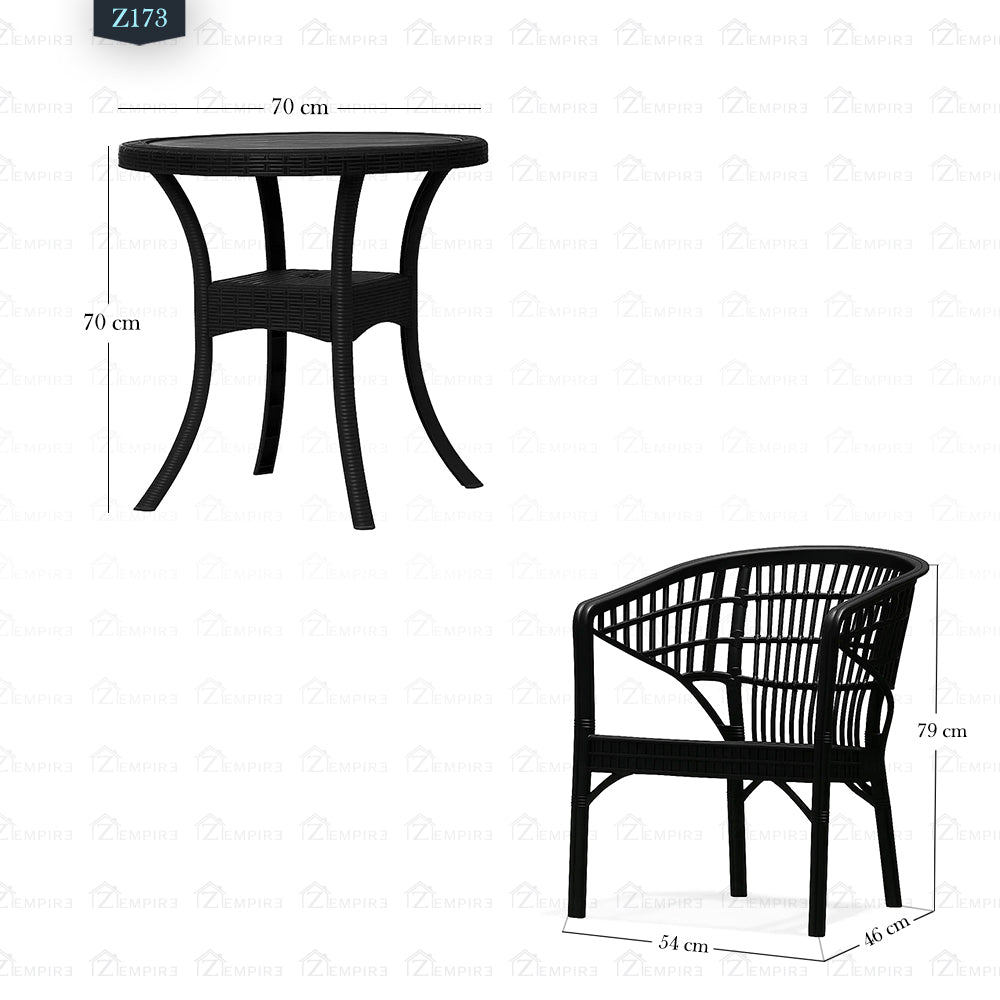 4 Chair and Plastic Table Set - Z173