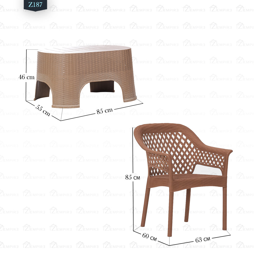 Set of 4 Chairs and Plastic Table - Z187