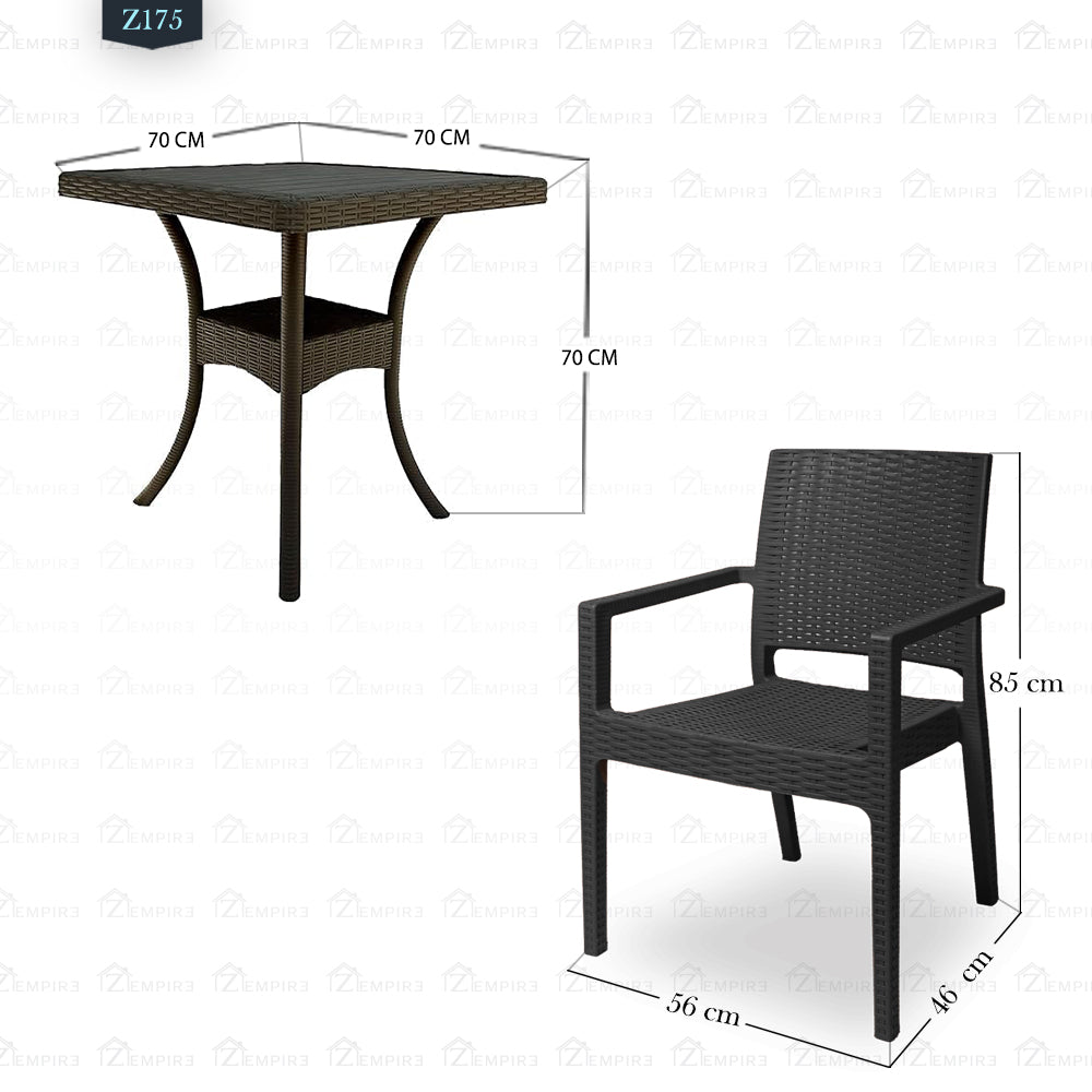 4 Chair and Plastic Table Set - Z175