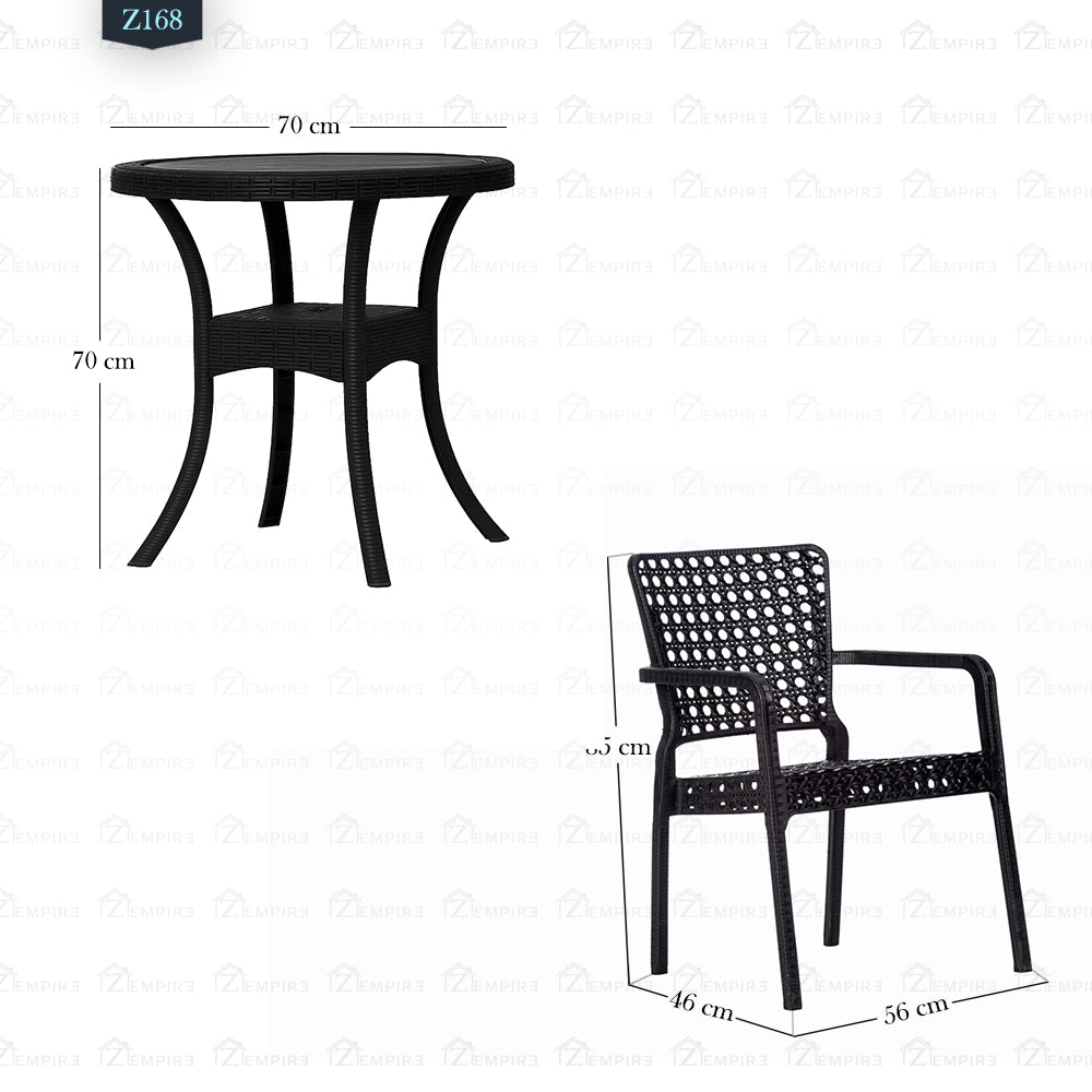 4 Chair and Plastic Table Set - Z168