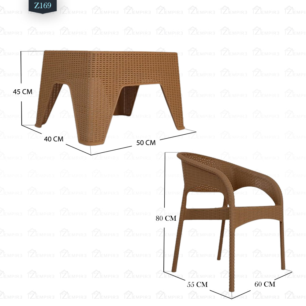 2 Chair and Plastic Table Set - Z169