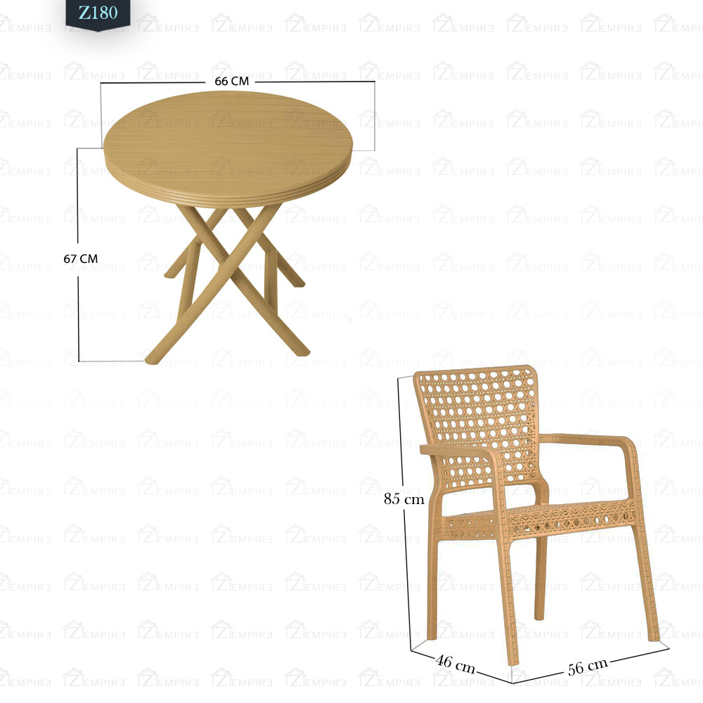 4 Chair and Plastic Table Set - Z180