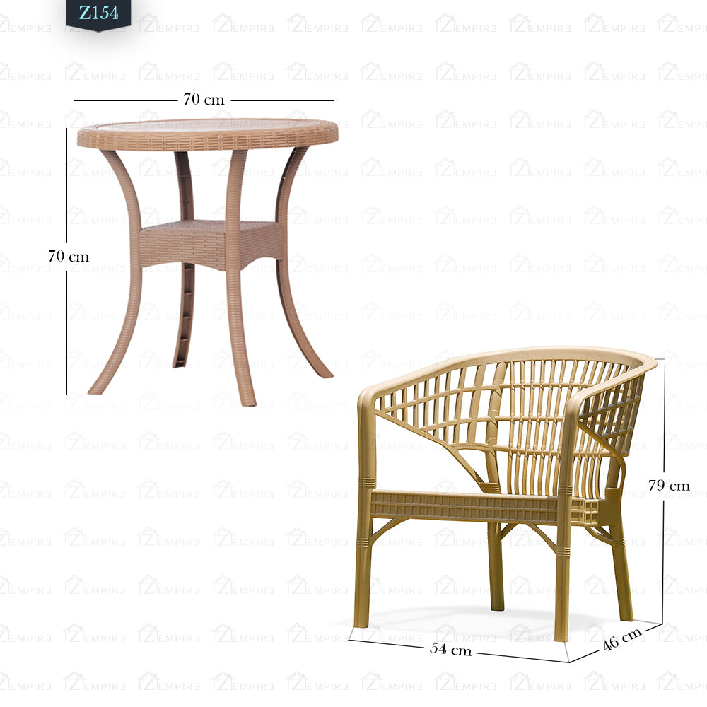 4 Chair and Plastic Table Set - Z154