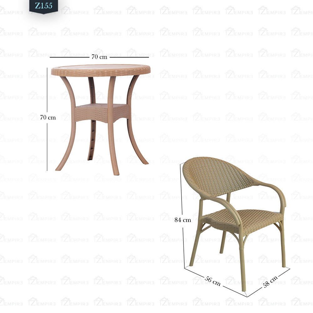 4 Chair and Plastic Table Set - Z155