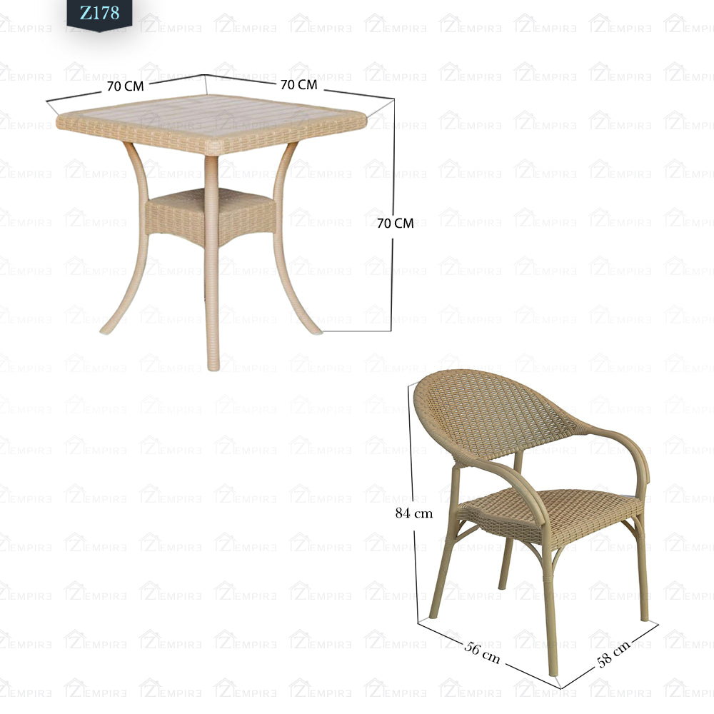 4 Chair and Plastic Table Set - Z178