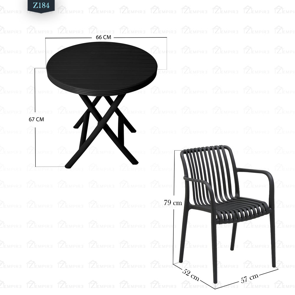 Set of 2 Chairs and Plastic Table - Z184