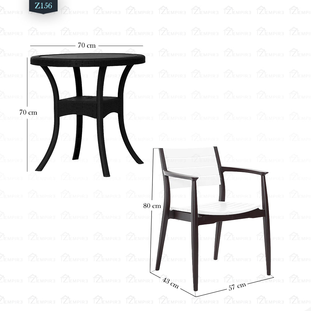 4 Chair and Plastic Table Set - Z156