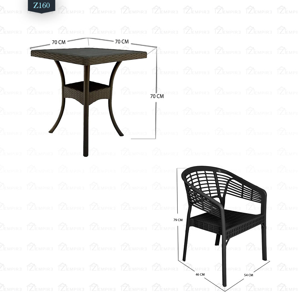 4 Chair and Plastic Table Set - Z160