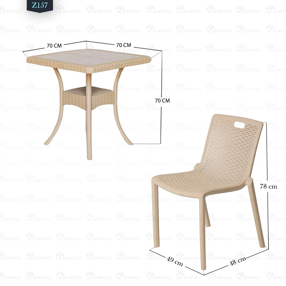 4 Chair and Plastic Table Set - Z157