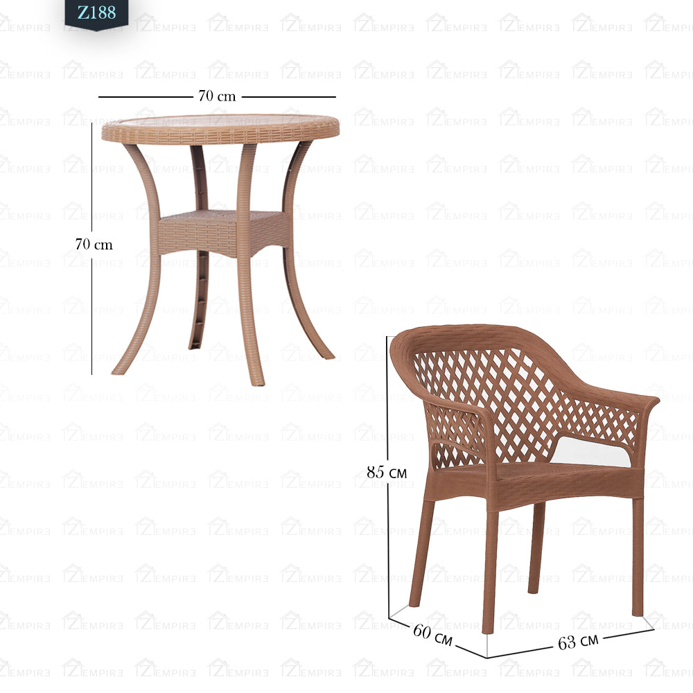 4 Chair and Plastic Table Set - Z188